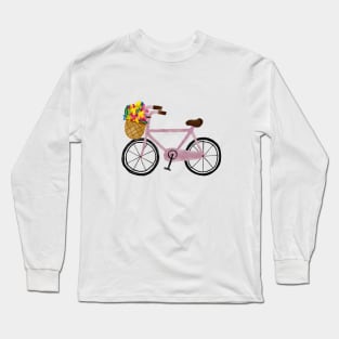 Watercolor bike illustration Long Sleeve T-Shirt